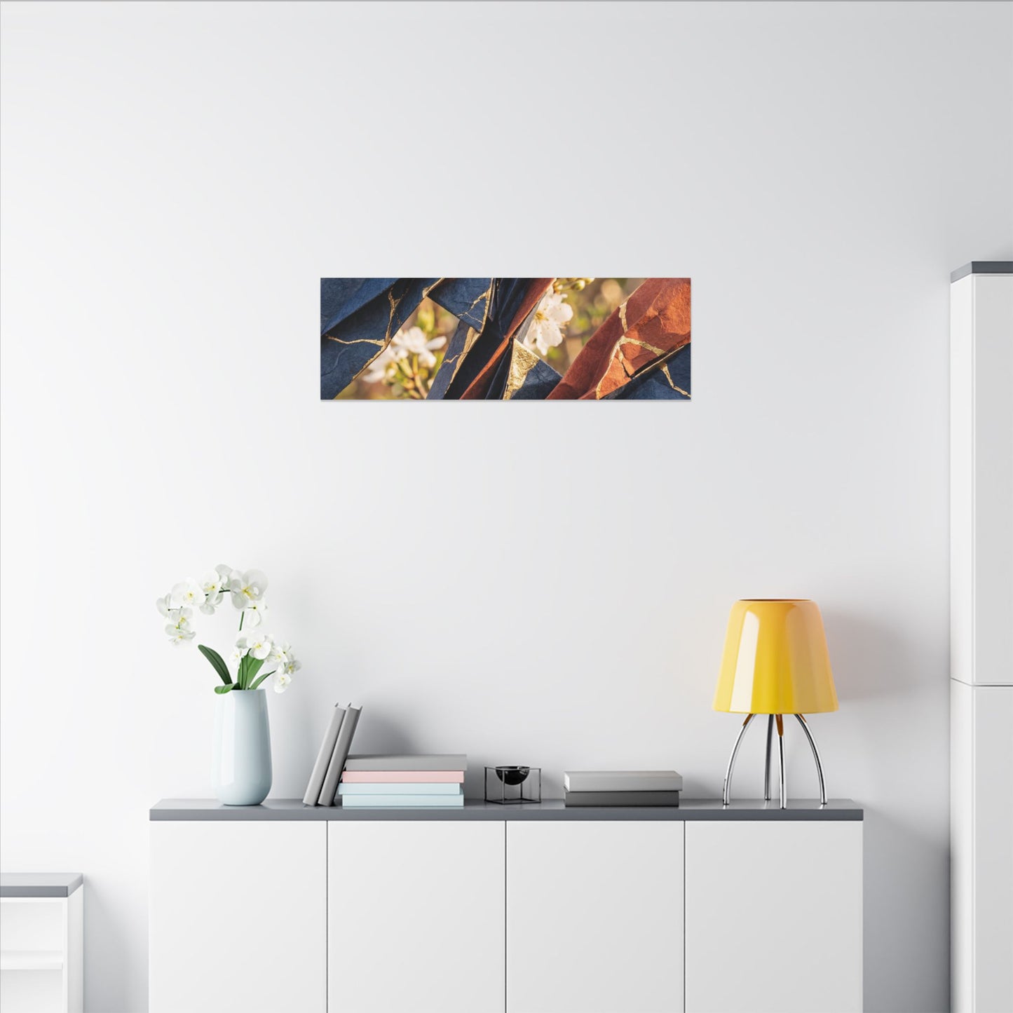 Spring Ceramic Bowl Watercolor Canvas Art | Warm Decor