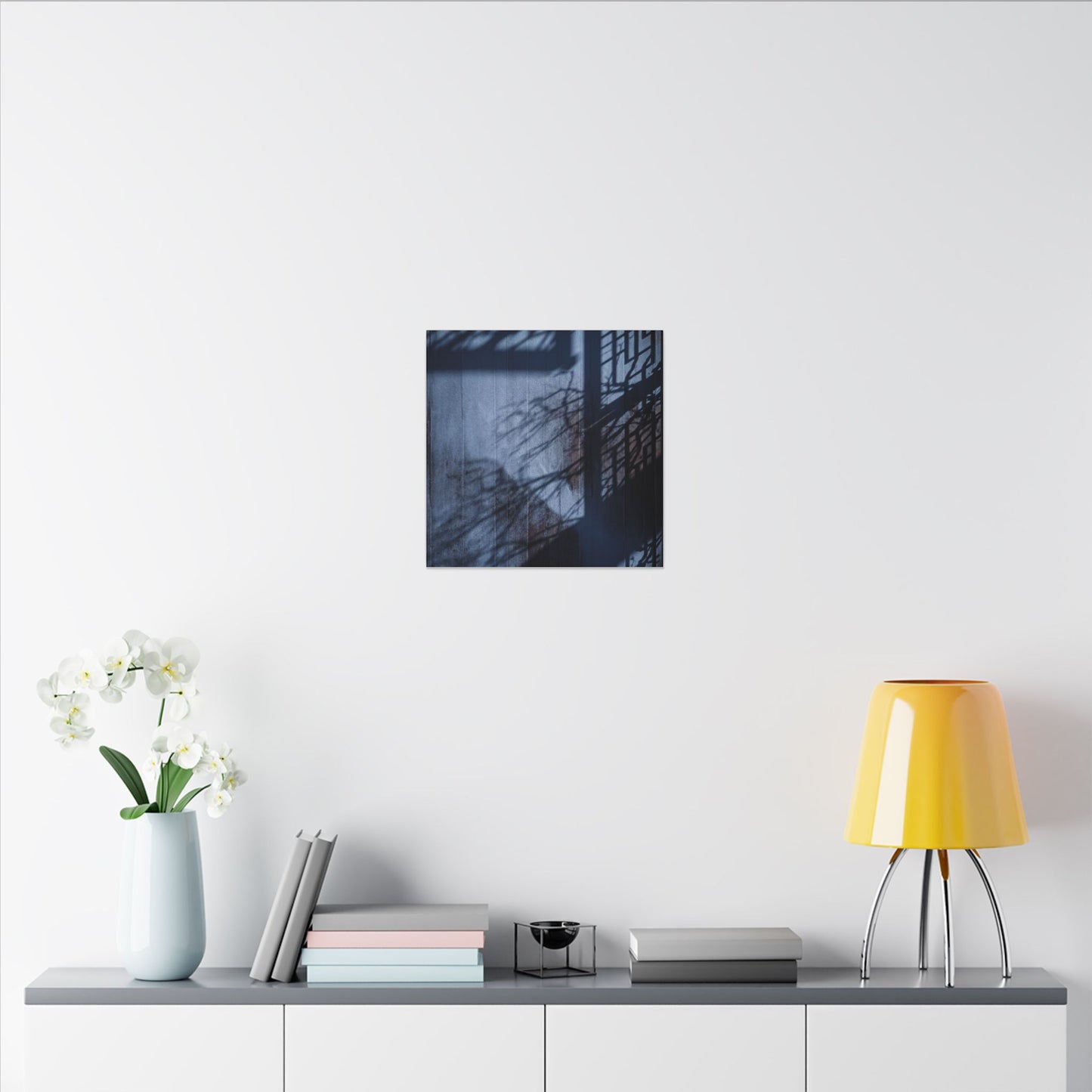 Shadow Play Moody Minimal Canvas Art | Moody Dark Japandi Art