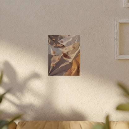 Autumn Paper Fold Minimal Line Canvas Art | Cozy Decor