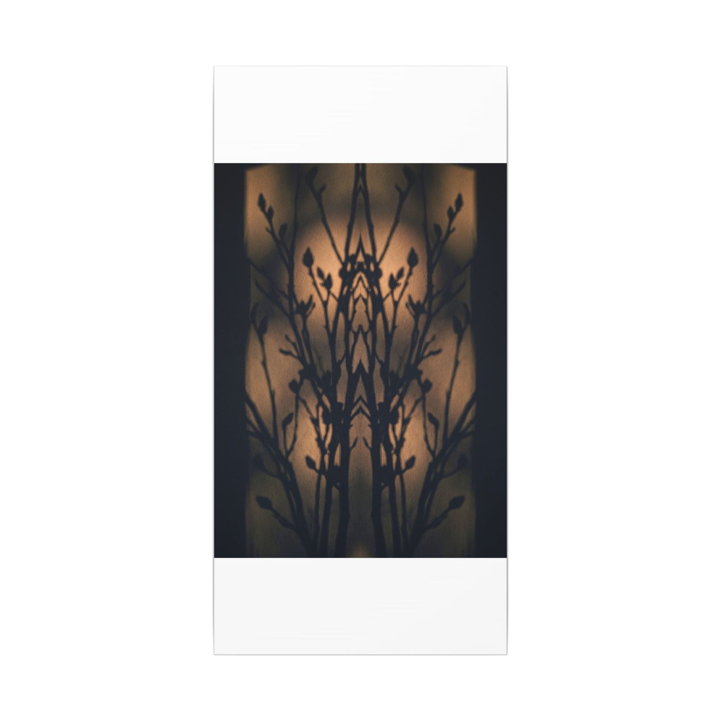Dark Japandi Shadow Play in Golden Hour | Shadow Zen Canvas Art