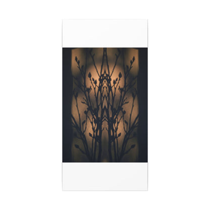 Dark Japandi Shadow Play in Golden Hour | Shadow Zen Canvas Art