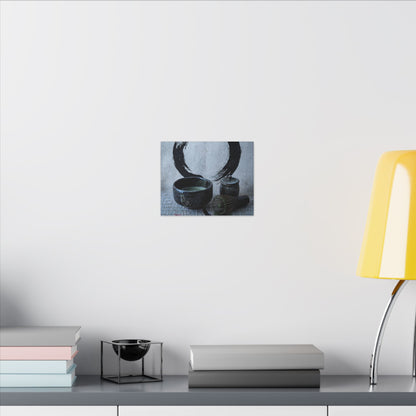 Tea Ceremony Canvas Art | Winter Zen Enso Art