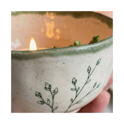 Candlelight Ceramic Bowl Wall Art Print - Japandi Seijaku