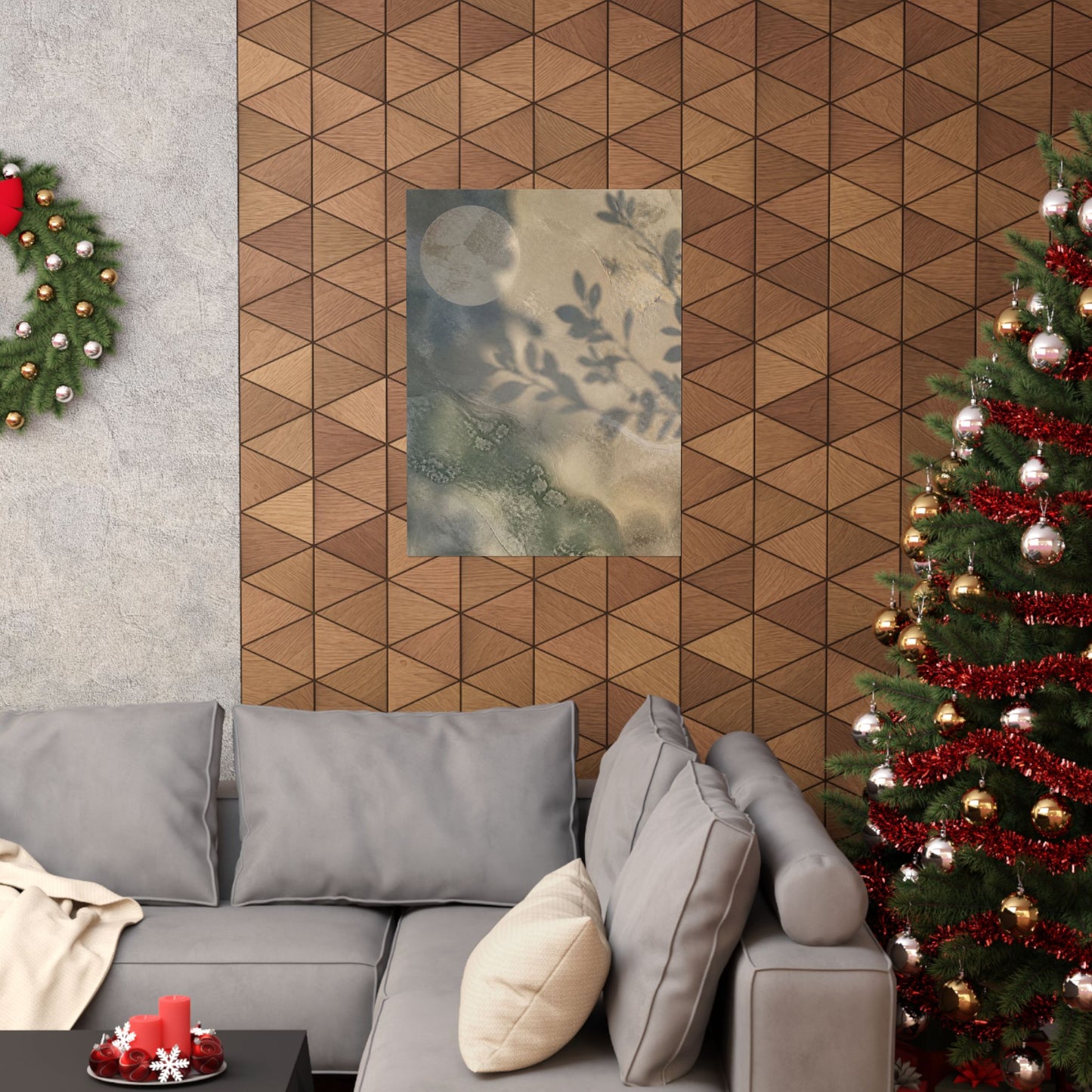 Winter Shadow Play Texture Wall Art Print | Cozy Decor