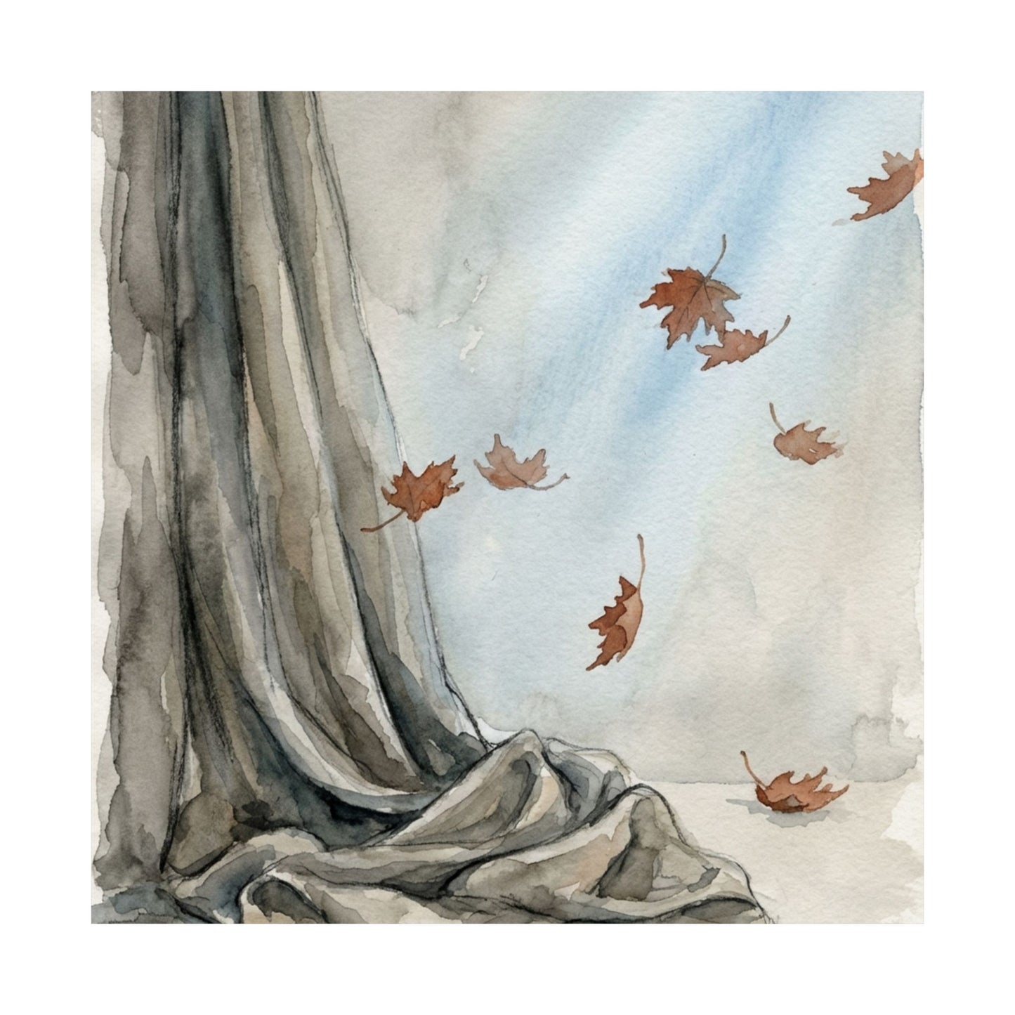 Warm Silk Drape Wall Art Print - Watercolor Japandi