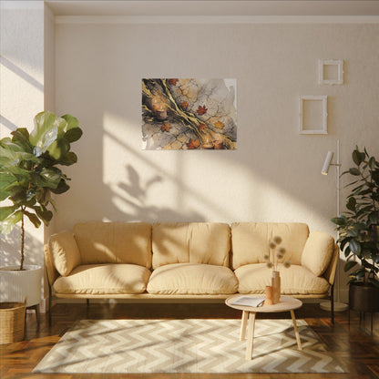 Cracked Earth Autumn Canvas Art | Japandi Warm Design