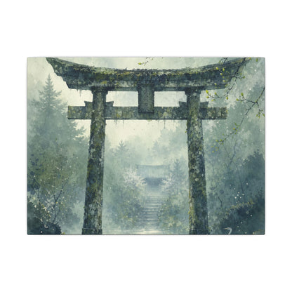 Earthy Torii Gate Canvas Art - Watercolor Japandi
