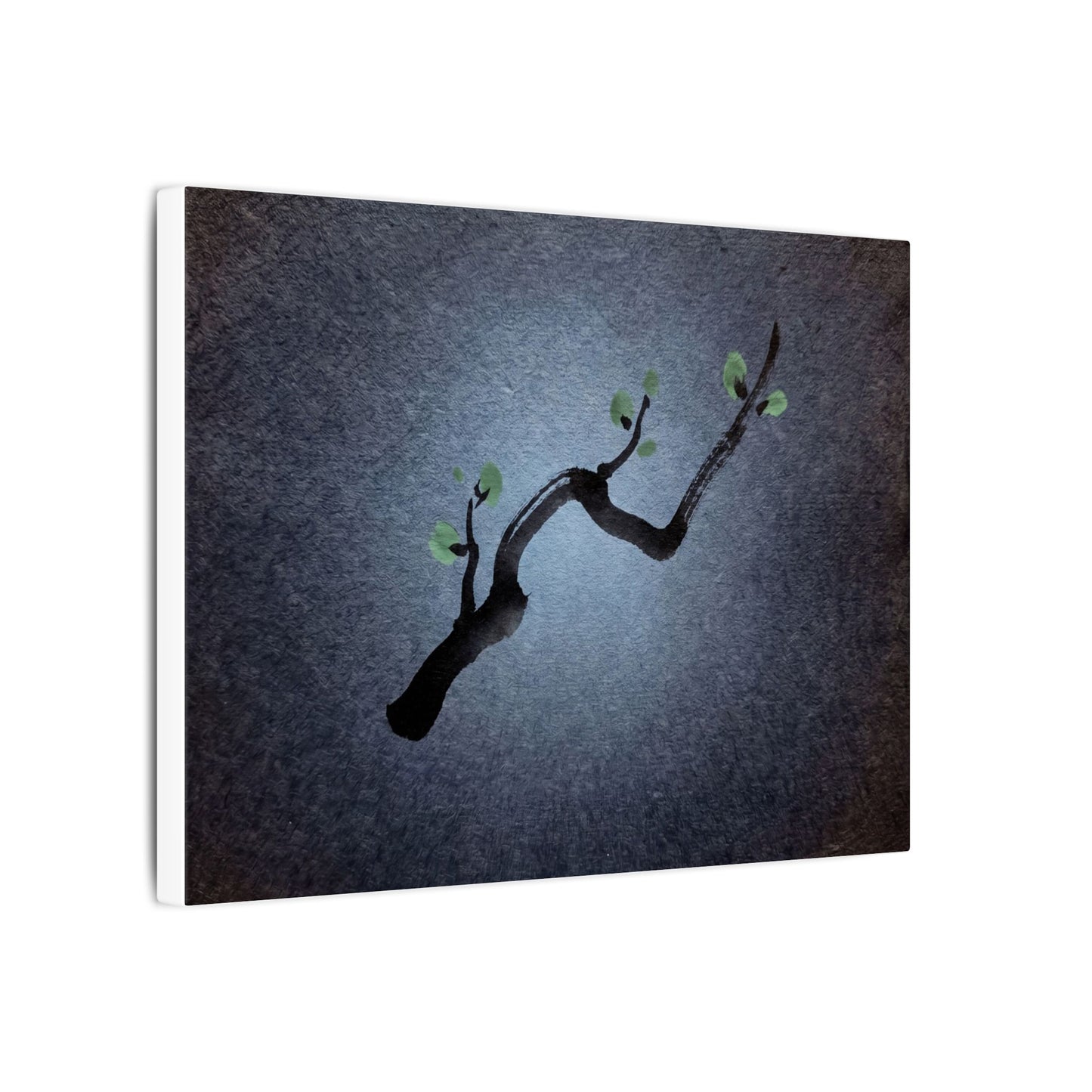 Ink Brushstroke Canvas Art | Spring Dark Japandi Moody Minimal Art