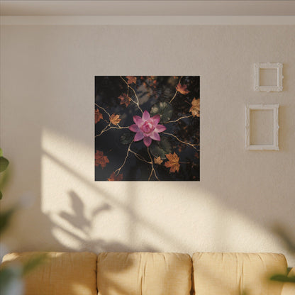 Ma Lotus Flower Canvas Art - Kintsugi Gold Vein