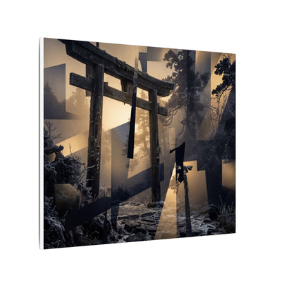 Winter Torii Gate Moody Minimal Canvas Art | Bold Decor