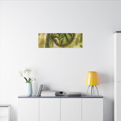 Japandi Fern Unfurling in Dappled | Watercolor Canvas Art