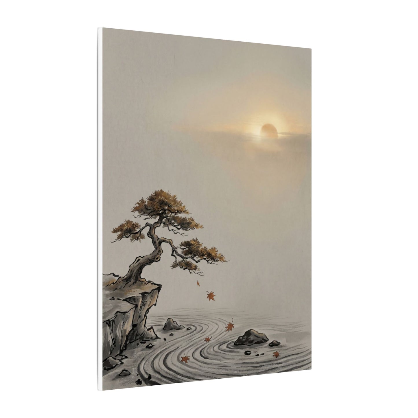 Pine Tree Canvas Art | Autumn Zen Karesansui Art
