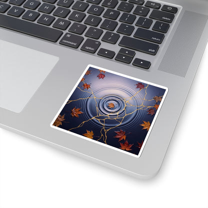 Water Ripple Autumn Sticker | Kintsugi Beautiful Design
