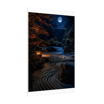 Summer Rock Garden Shadow Zen Canvas Art | Moody Decor