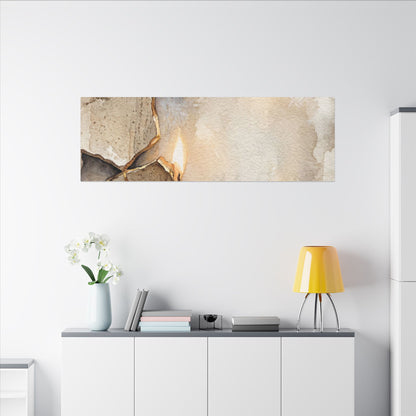 Broken Pottery Winter Canvas Art | Japandi Warm Design