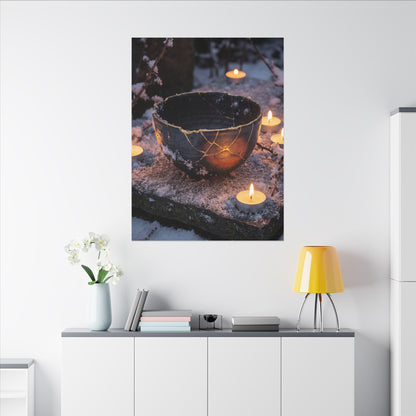 Ceramic Bowl Gold Repair Canvas Art | Beautiful Kintsugi Art