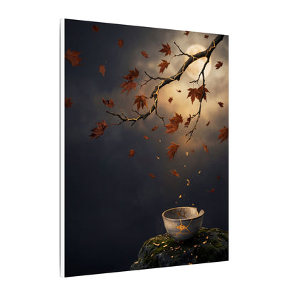 Moonlit Garden Gold Repair Canvas Art | Beautiful Kintsugi Art