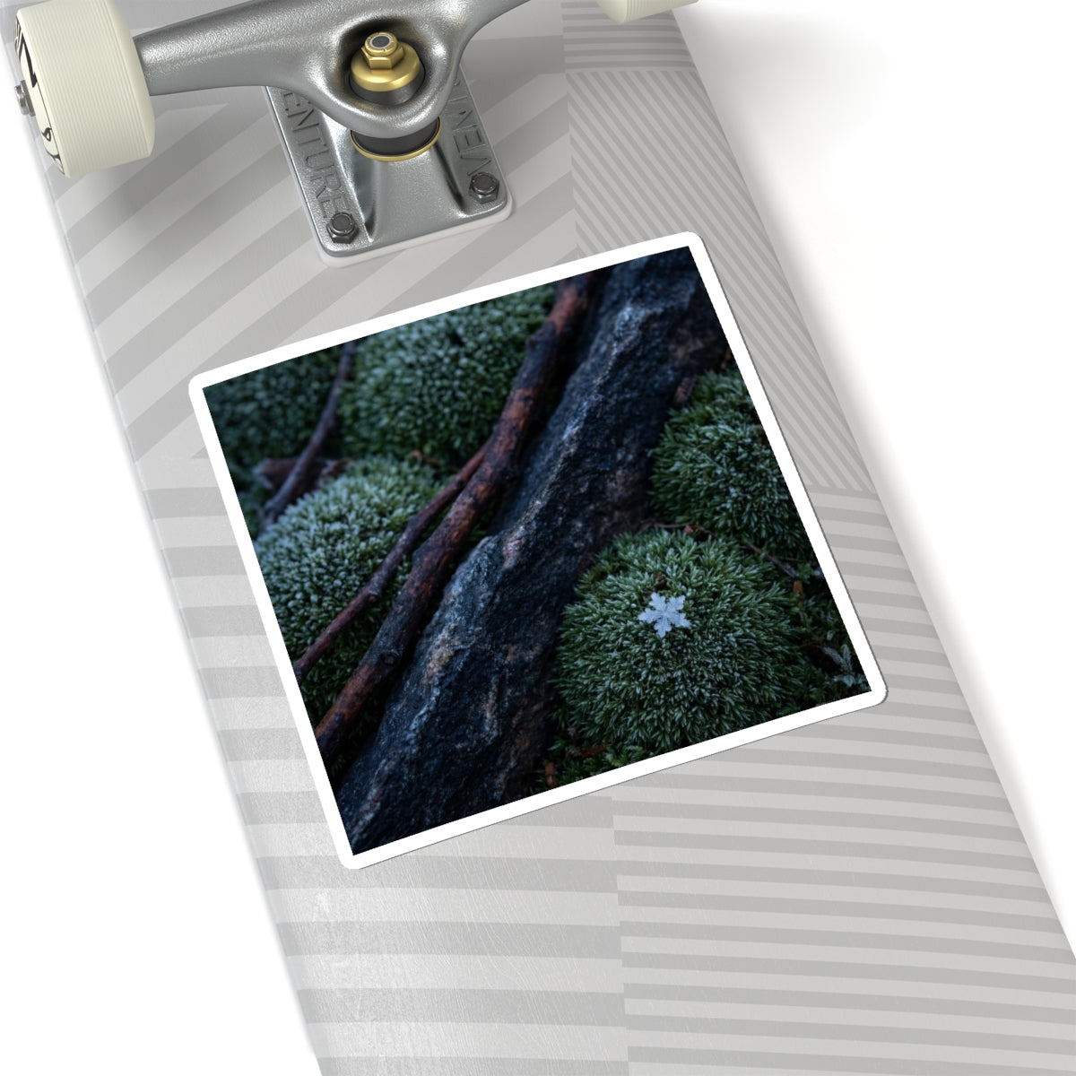 Luxurious Moss Close Up Sticker - Moody Minimal Dark Japandi Art Print