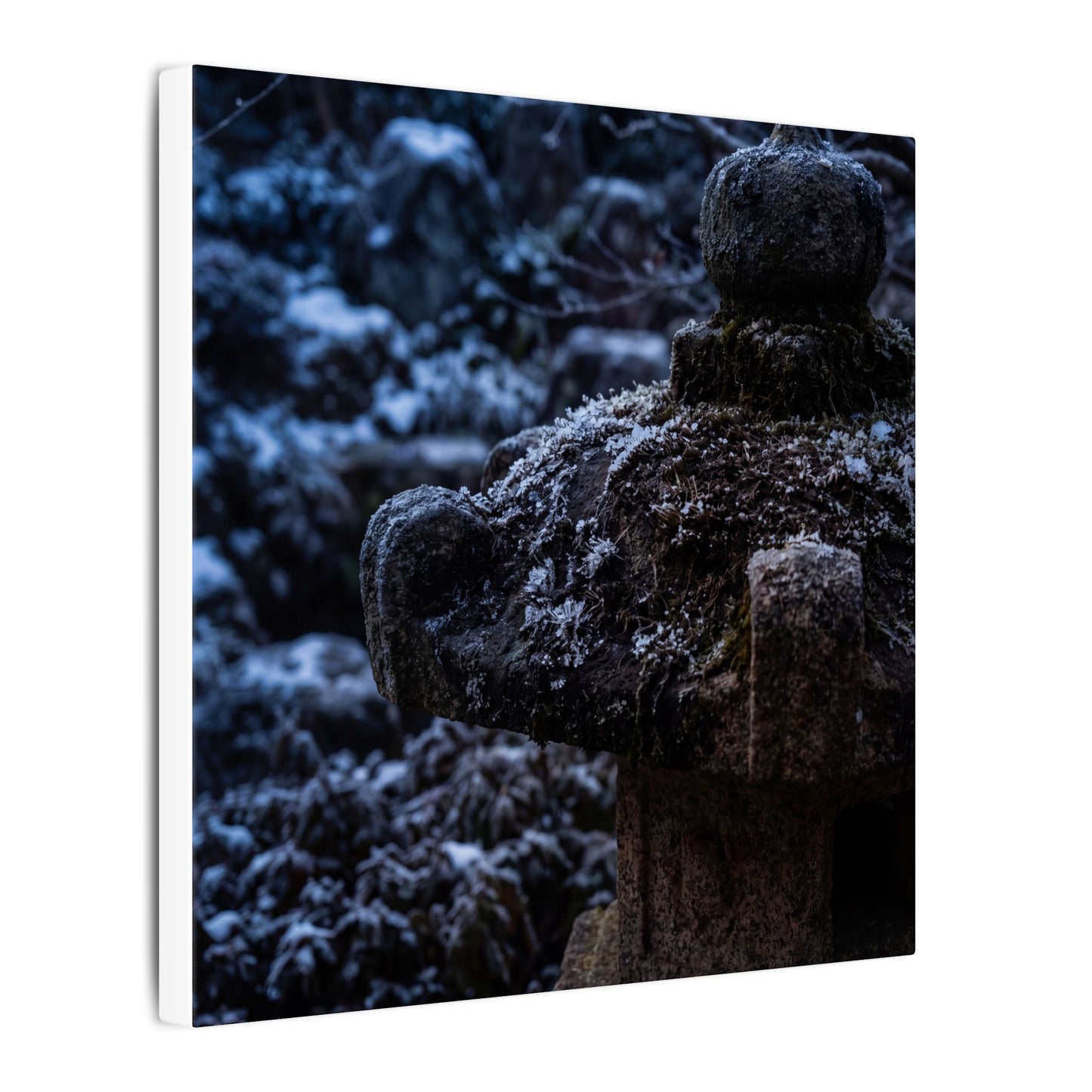 Moody Stone Lantern Canvas Art - Shadow Zen Dark Japandi