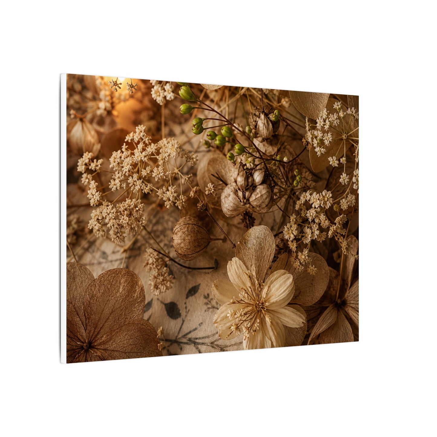 Spring Dried Flowers Japanese Pattern Canvas Art | Earthy Decor