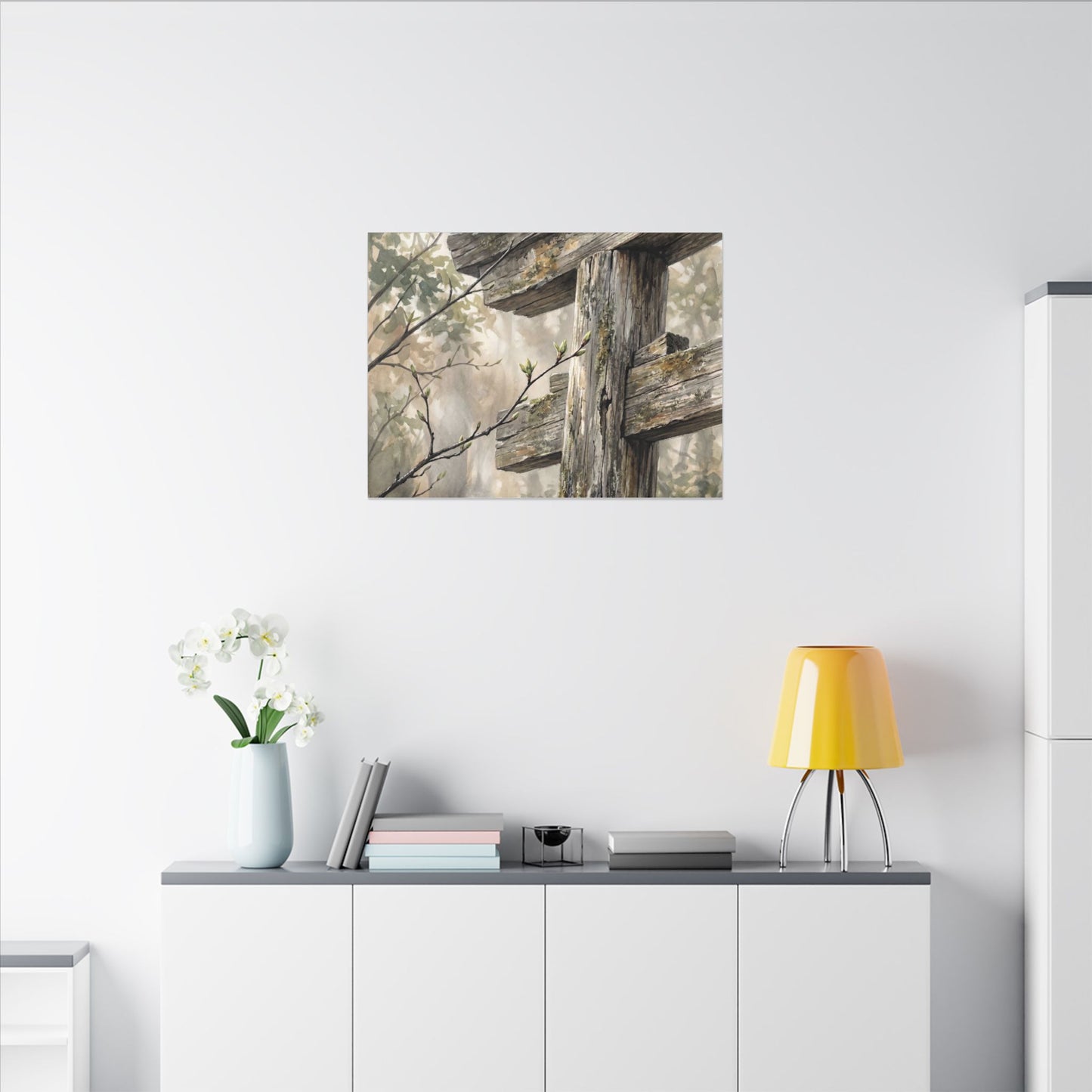 Torii Gate Spring Canvas Art | Japandi Neutral Design