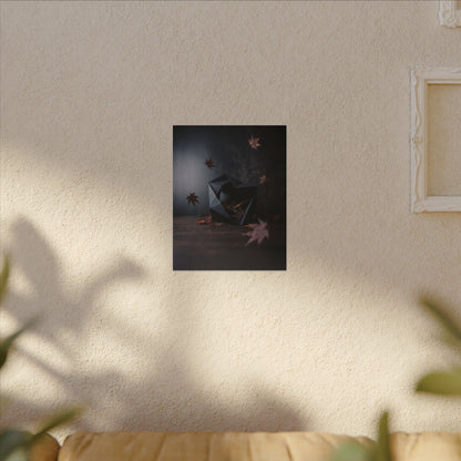 Dark Japandi Paper Fold in Dawn | Shadow Zen Canvas Art