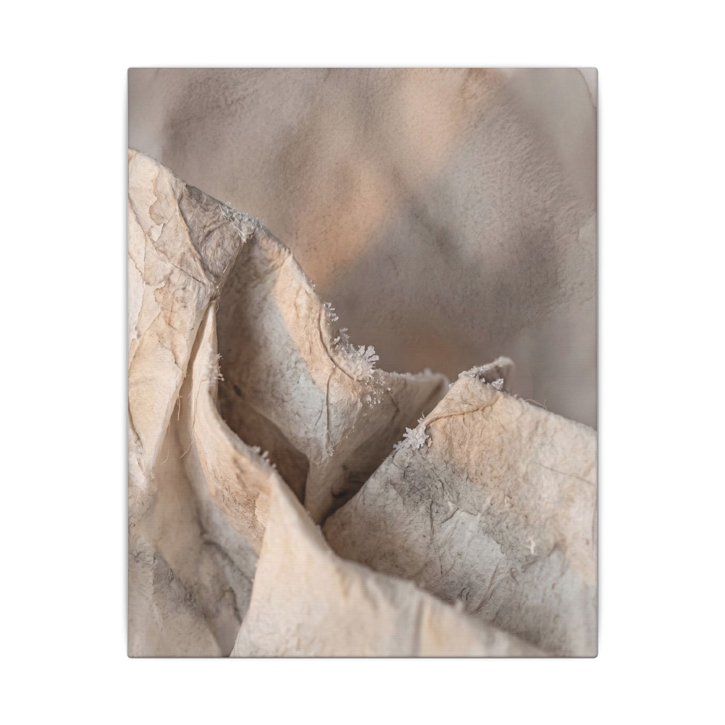Japandi Paper Fold in Candlelight | Watercolor Canvas Art