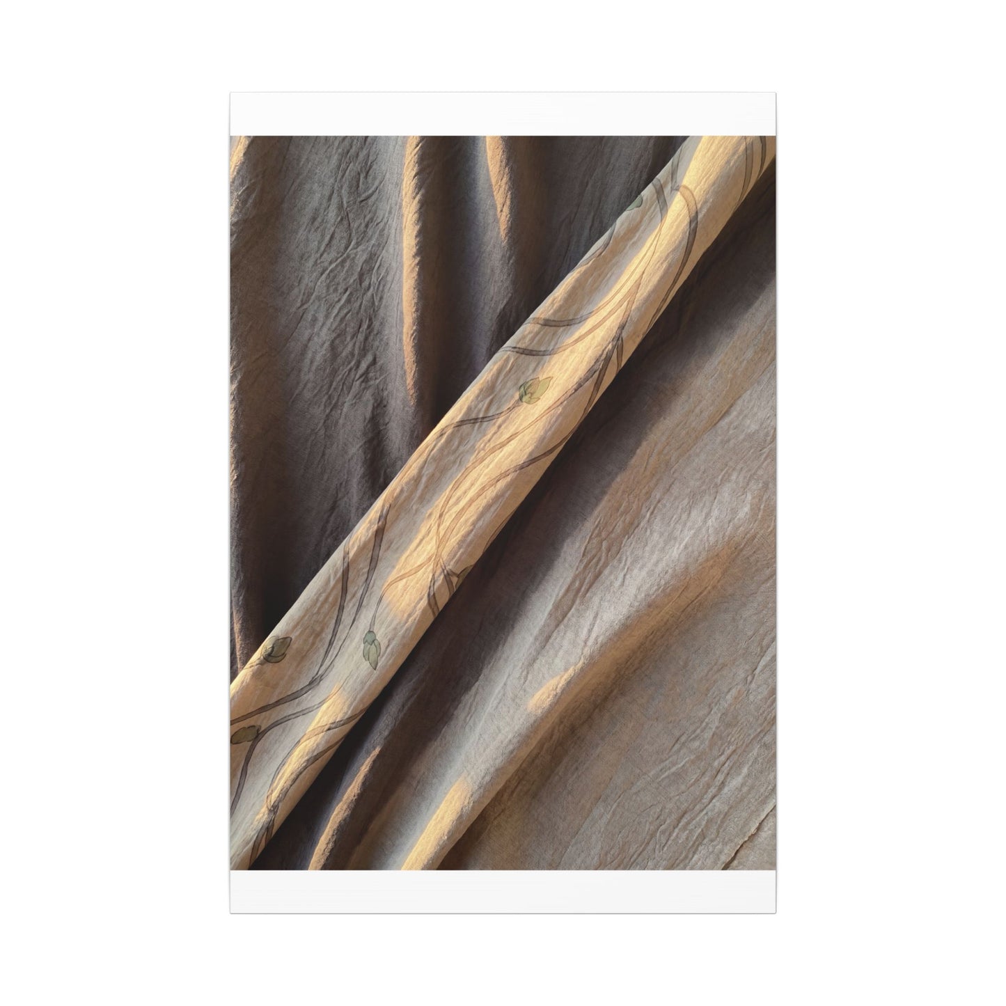 Warm Silk Drape Canvas Art - Japanese Pattern Japandi