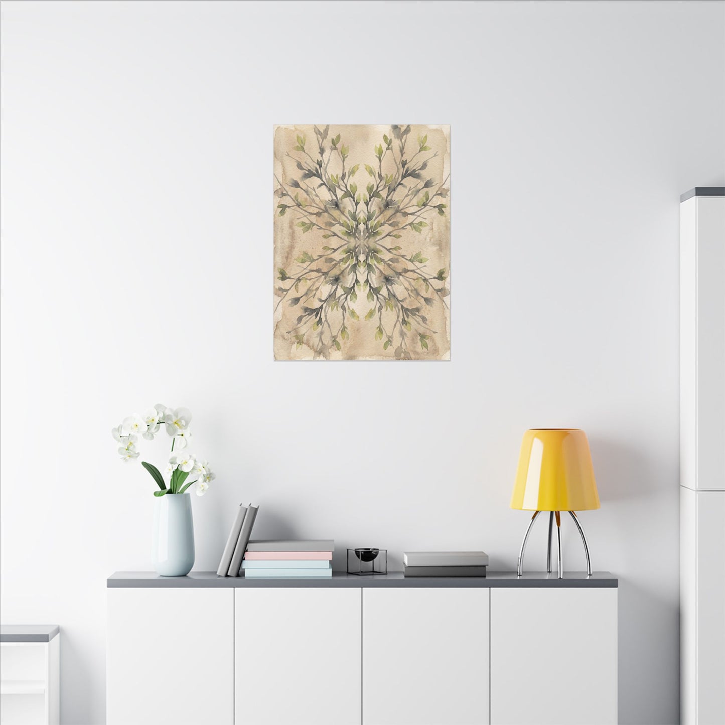 Shibui Shadow Play Canvas Art - Japandi Watercolor