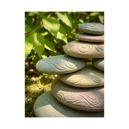 Dappled River Stones Wall Art Print - Japandi Fukinsei