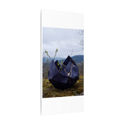 Paper Fold Canvas Art | Spring Kintsugi Gold Repair Art