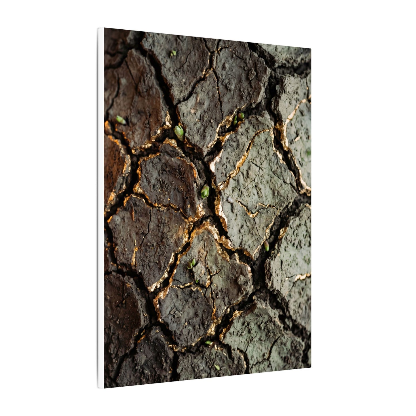 Earthy Cracked Earth Canvas Art - Japanese Pattern Japandi