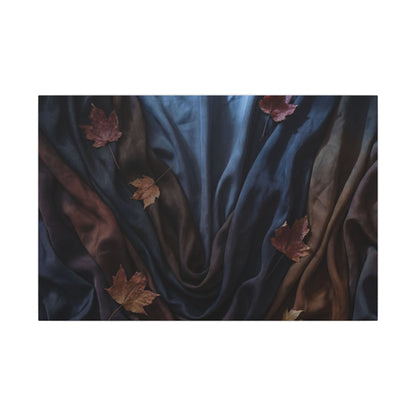 Silk Drape Canvas Art | Autumn Dark Japandi Moody Minimal Art