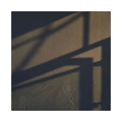 Sophisticated Shadow Play Canvas Art - Moody Minimal Dark Japandi