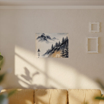 Mountain Mist Canvas Art | Winter Zen Ukiyo E Inspired Art