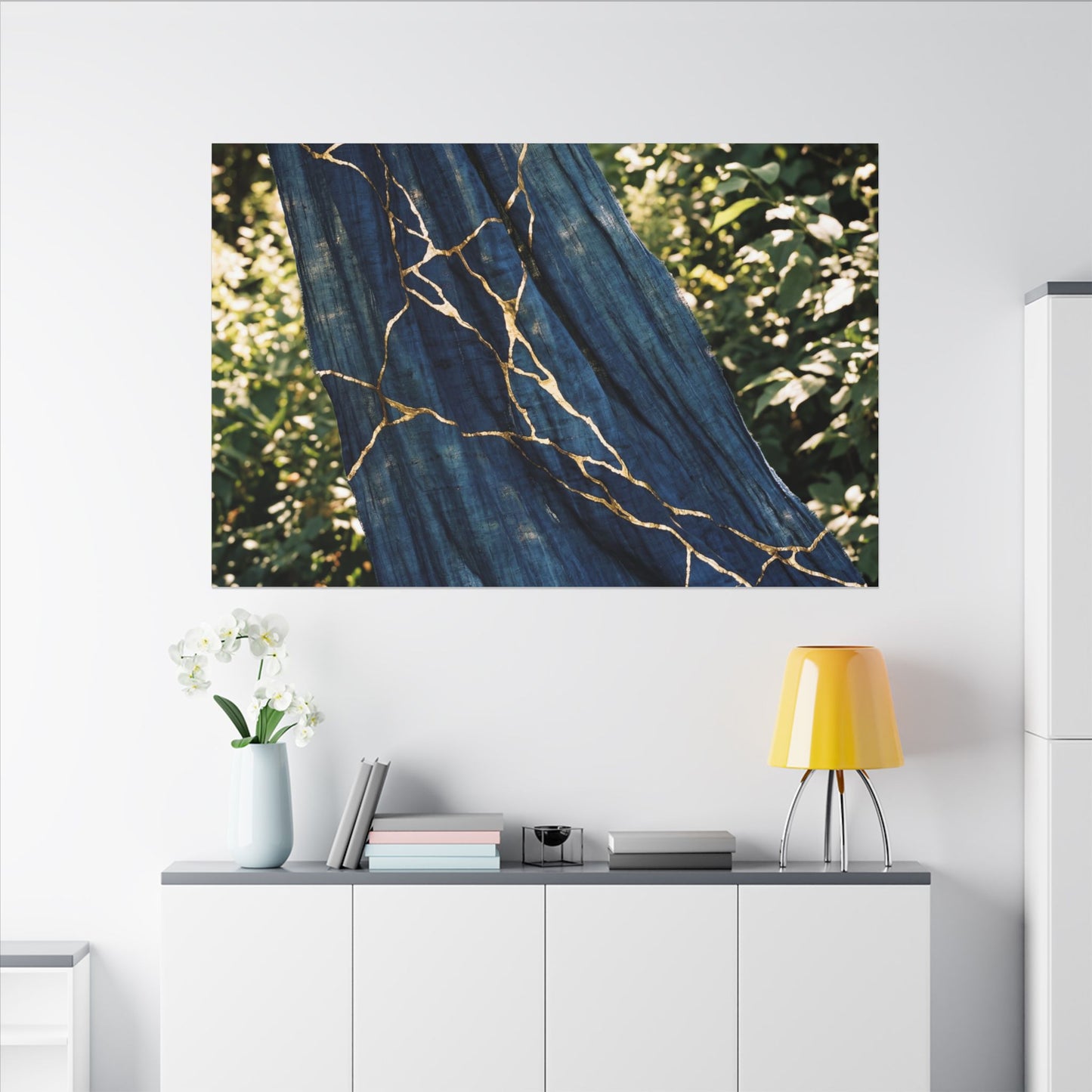 Resilient Silk Drape Canvas Art - Gold Repair Kintsugi
