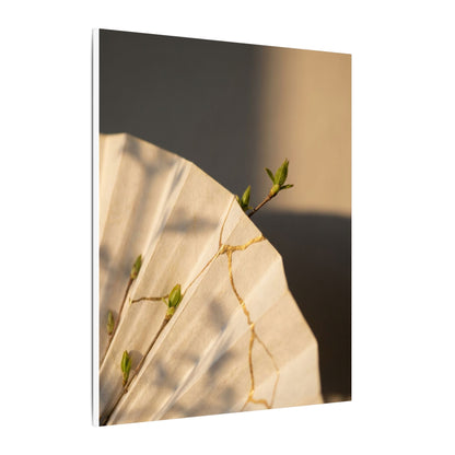 Paper Fold Gold Vein Canvas Art | Healing Kintsugi Art