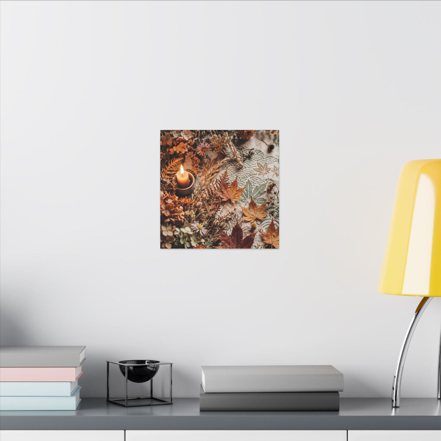 Candlelight Dried Flowers Canvas Art - Japandi Seijaku