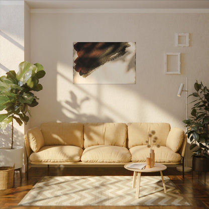 Ink Brushstroke Canvas Art | Summer Dark Japandi Moody Minimal Art