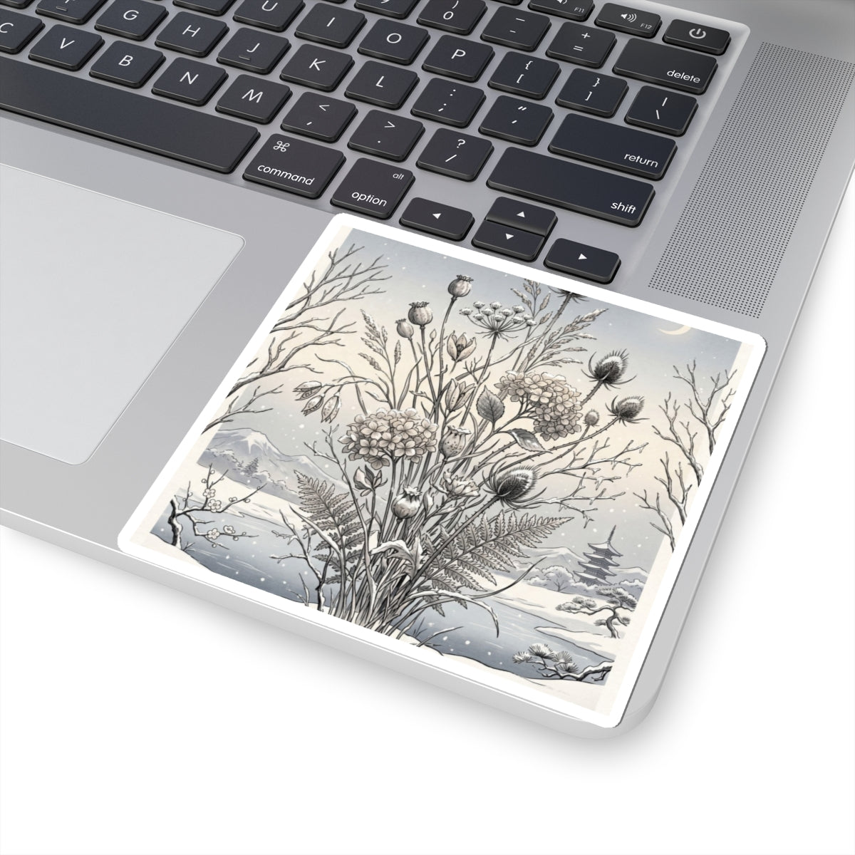 Seijaku Dried Flowers Sticker - Zen Ukiyo E Inspired