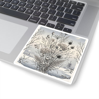 Seijaku Dried Flowers Sticker - Zen Ukiyo E Inspired