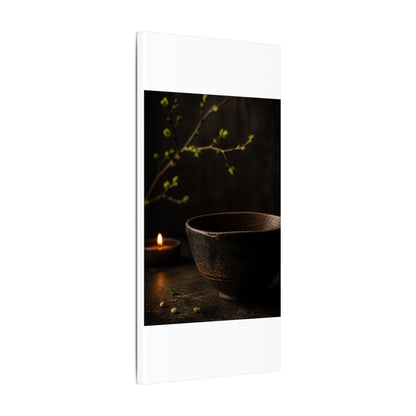 Moody Ceramic Bowl Canvas Art - Shadow Zen Dark Japandi