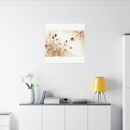 Dried Flowers Canvas Art | Autumn Japandi Watercolor Art