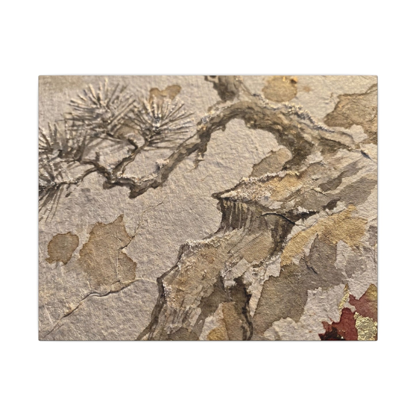 Pine Tree Canvas Art | Winter Japandi Japanese Pattern Art
