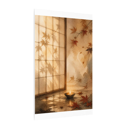Candlelight Shoji Screen Canvas Art - Japandi Ma