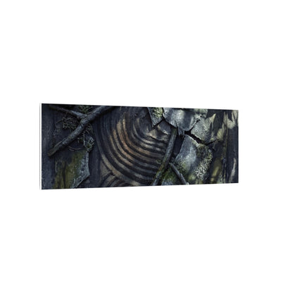 Rock Garden Canvas Art | Winter Dark Japandi Dark Texture Art