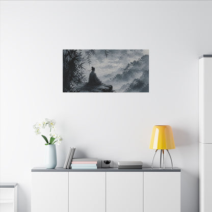 Ink Brushstroke Sumi E Canvas Art | Serene Zen Art