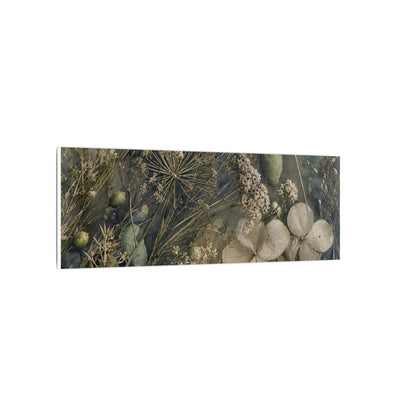 Japandi Dried Flowers in Moonlight | Watercolor Canvas Art
