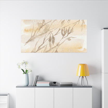Shadow Play Winter Canvas Art | Japandi Warm Design