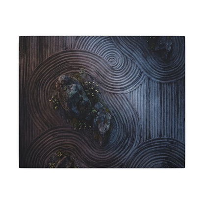 Spring Rock Garden Charcoal Ink Canvas Art | Bold Decor